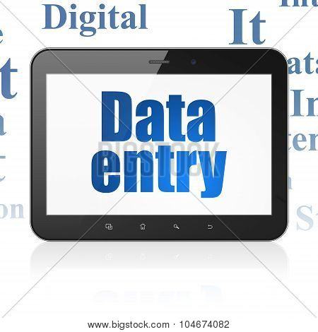 Information concept: Tablet Computer with Data Entry on display