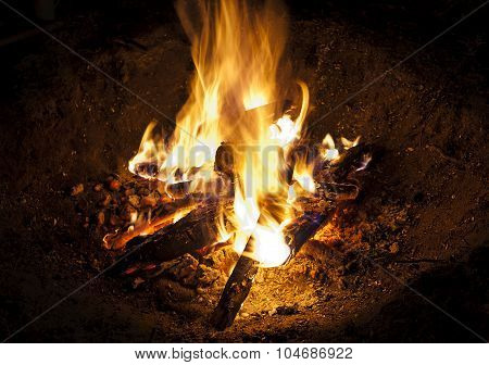 Flame of fire by night