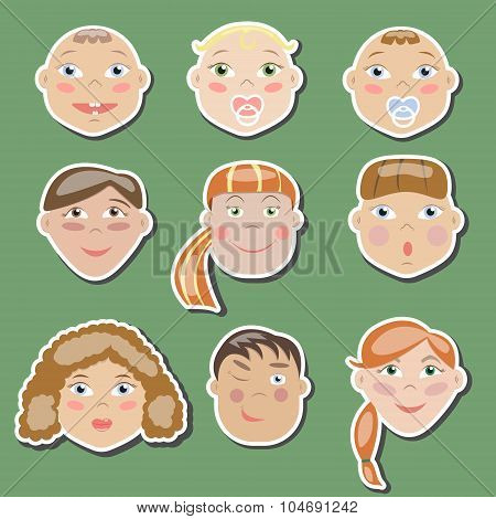 The Set Of Children Of Different Ages