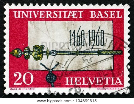 Postage Stamp Switzerland 1960 Founding Charter And Scepter