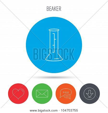 Beaker icon. Laboratory flask sign.