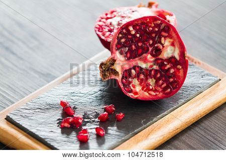 Red pomegranate fruits