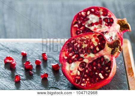 Red pomegranate fruits