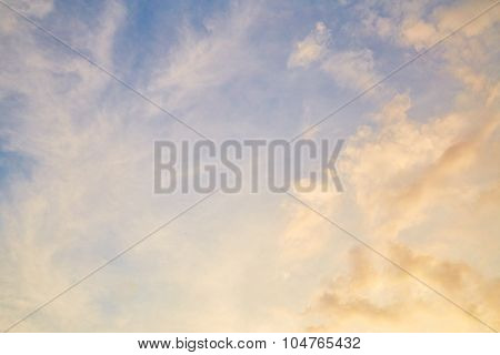 Cirrus Clouds In Evening Sky