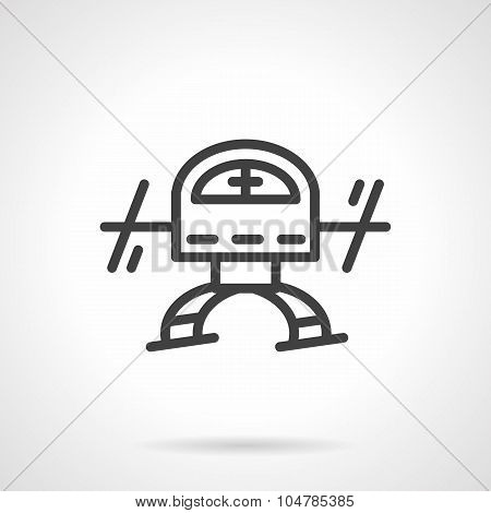 Simple black line copter vector icon