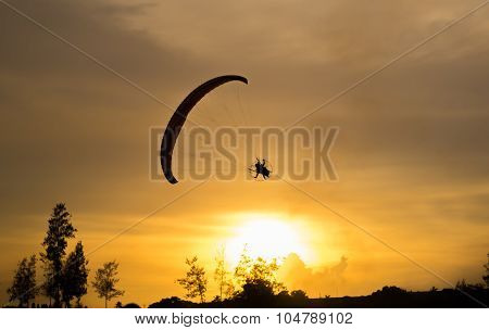 Paramotor Flying Silhouette