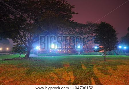 Lower Seletar reservoir park in a hazy night