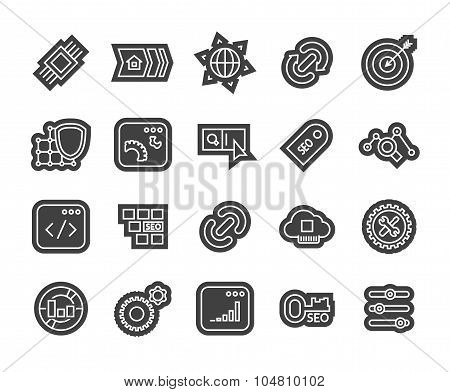 Outline icons thin flat design, modern line stroke style