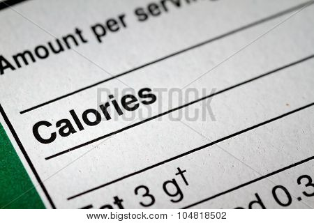Shallow Depth Of Field Image Of Nutrition Facts