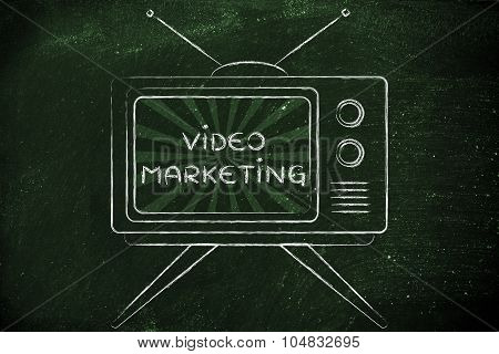 Video Marketing, Tv Screen With Emphatic Message