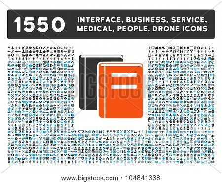 Books Icon and More Interface, Business, Medical, People, Awards Vector Symbols