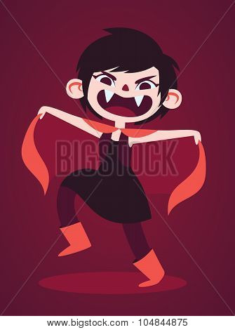 Cute Vampire Girl Making A Scary Pose