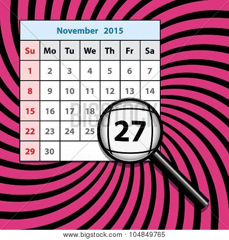 Black friday sale reminder design in form of calendar.