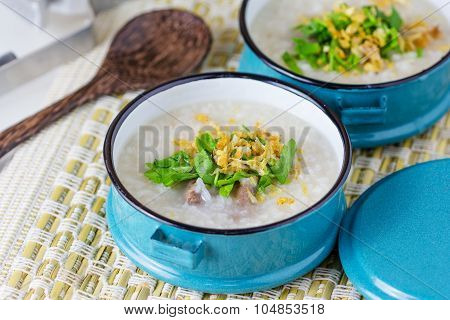 Rice Congee Mixed With Meat