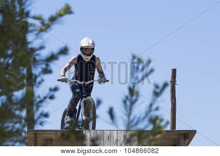 Bmx Biker Ready To Jump
