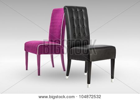 Black and pink chair -Clipping Path