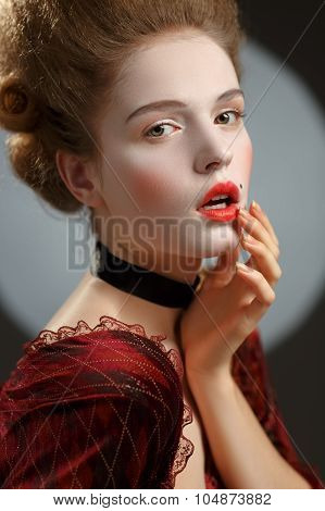 Victotorian Lady. Young Woman In Eighteenth Century Image