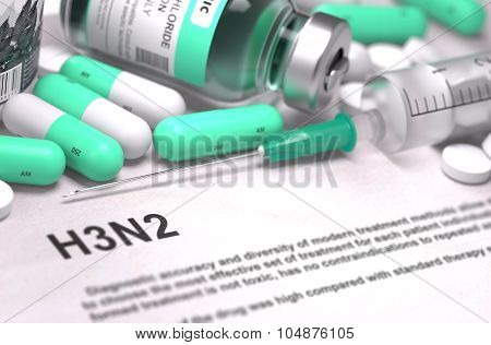 H3N2 Diagnosis. Medical Concept.