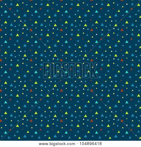 Seamless Background Vector Triangles Pattern In Blue, Green And Red Colors.