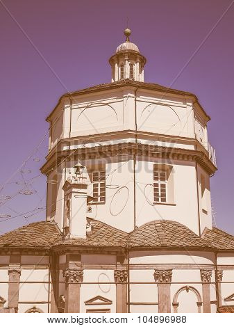 Retro Looking Monte Cappuccini Church In Turin