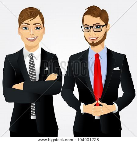 portrait of two young businessmen