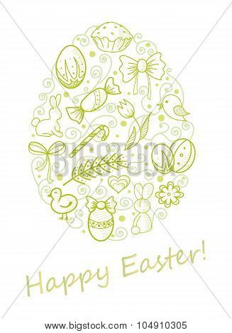 Easter egg card vector illustration