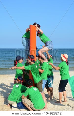 Young People Playing A Team Sport Game