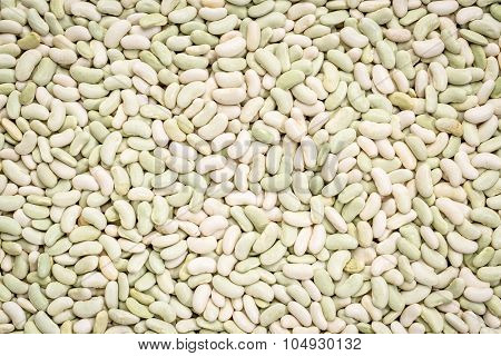 background and texture of flageolet  beans (a variety of the common bean originating from France, the flageolet is picked before full maturity and dried in the shade to retain its green color).