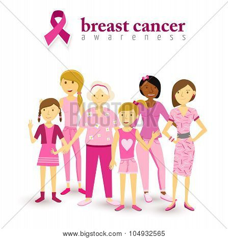 Breast Cancer Awareness Pink Women Support