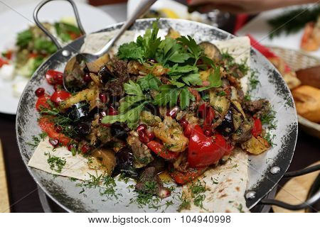 Plate With Saj Kebab