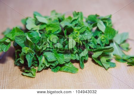 fresh greens mint on boad