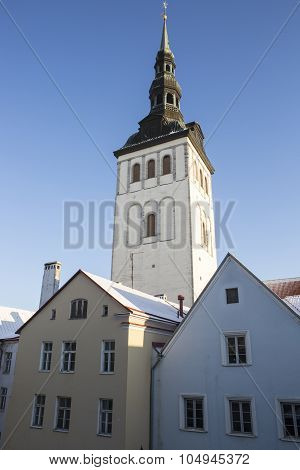 St. Nicholas' Church spire in Tallinn Estonia