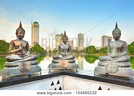 Seema Malaka temple on Beira Lake. Colombo, Sri Lanka