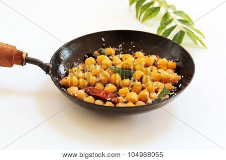 Sundal -South Indian Snack made with boiled chickpeas