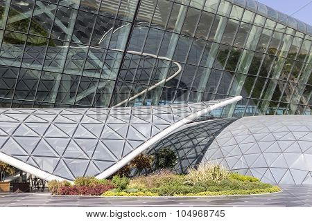 Close Up View Of The Exterior Of The Airport In Baku, Azerbaijan.