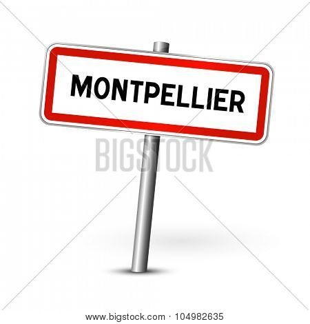 Montpellier France - city road sign - signage board