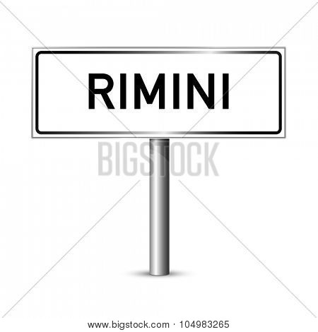 Rimini Italy - city road sign - signage board