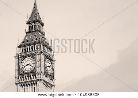London Big Ben And Historical Old Construction England  Aged City