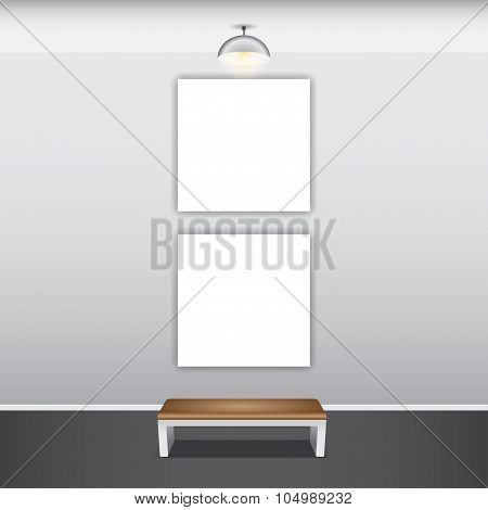 Mock up poster with ceiling lamps