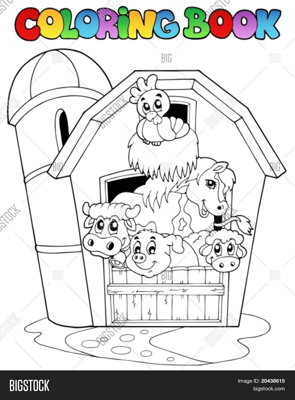 Coloring Book Barn Vector &amp; Photo (Free Trial) | Bigstock