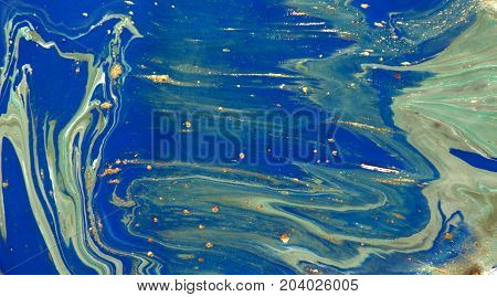 Marbled Abstract Background. Liquid Marble Pattern. Colorful Marble Backdrop. Golden Glitter Texture
