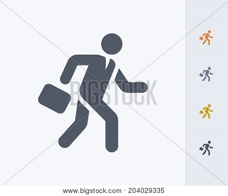 Running Businessman - Carbon Icons. A professional, pixel-perfect icon designed on a 32x32 pixel grid and redesigned on a 16x16 pixel grid for very small sizes