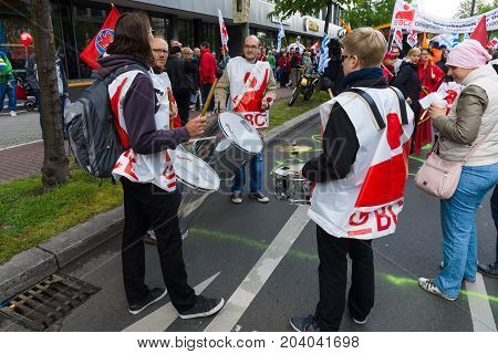 BERLIN - MAY 01 2015: Members of trade unions and the workers hold a rally on the occasion of Labour Day.