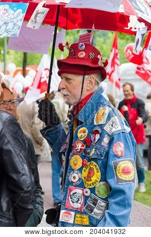BERLIN - MAY 01 2015: Members of trade unions and the workers hold a rally on the occasion of Labour Day.