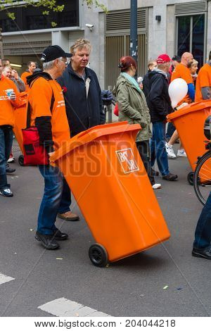 BERLIN - MAY 01 2015: Members of trade unions and the workers hold a rally on the occasion of Labour Day.