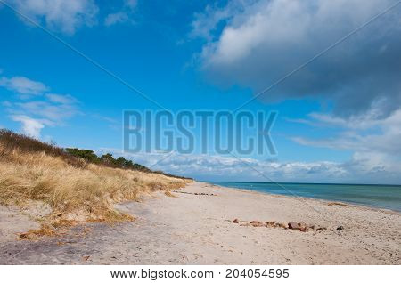 Marielyst beach in Denmark on a warm spring day