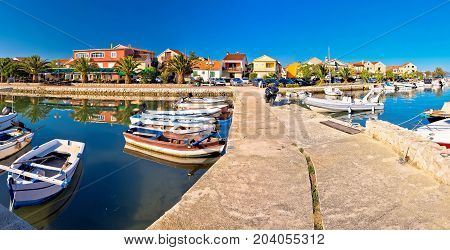 Adriatic Village Of Bibinje Harbor And Waterfront Panoramic View