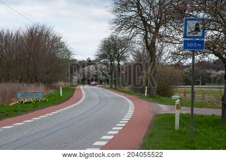 Road Near Praesto Fjord In Denmark