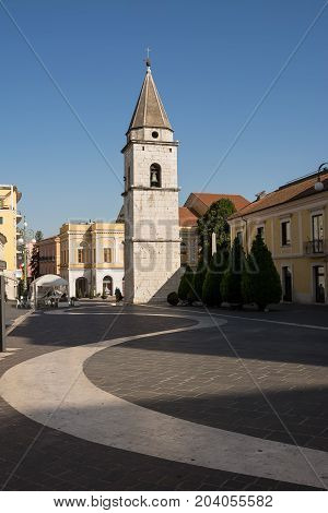 Ancient Bell Tower of the Church of Santa Sofia in Benevento (Italy)