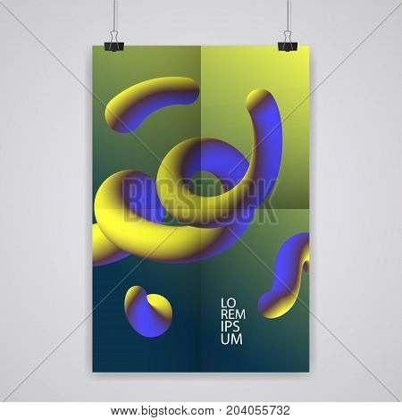 Trendy abstract cover. Futuristic design colorful poster. Eps10 vector. Liquid color shapes
